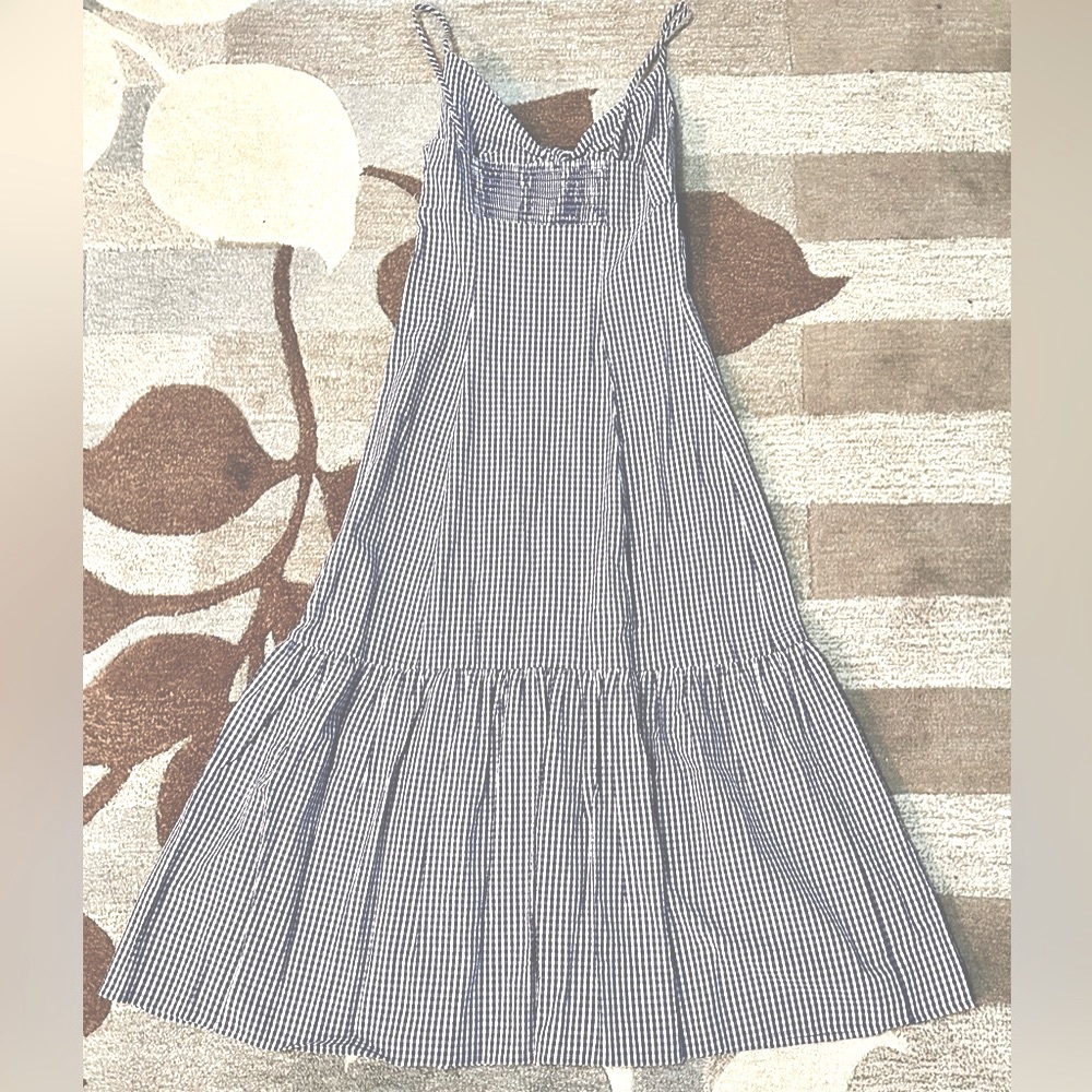 NWT Rails Maeve Navy Lilac Gingham Dress w Front Cutout - Picture 7 of 9